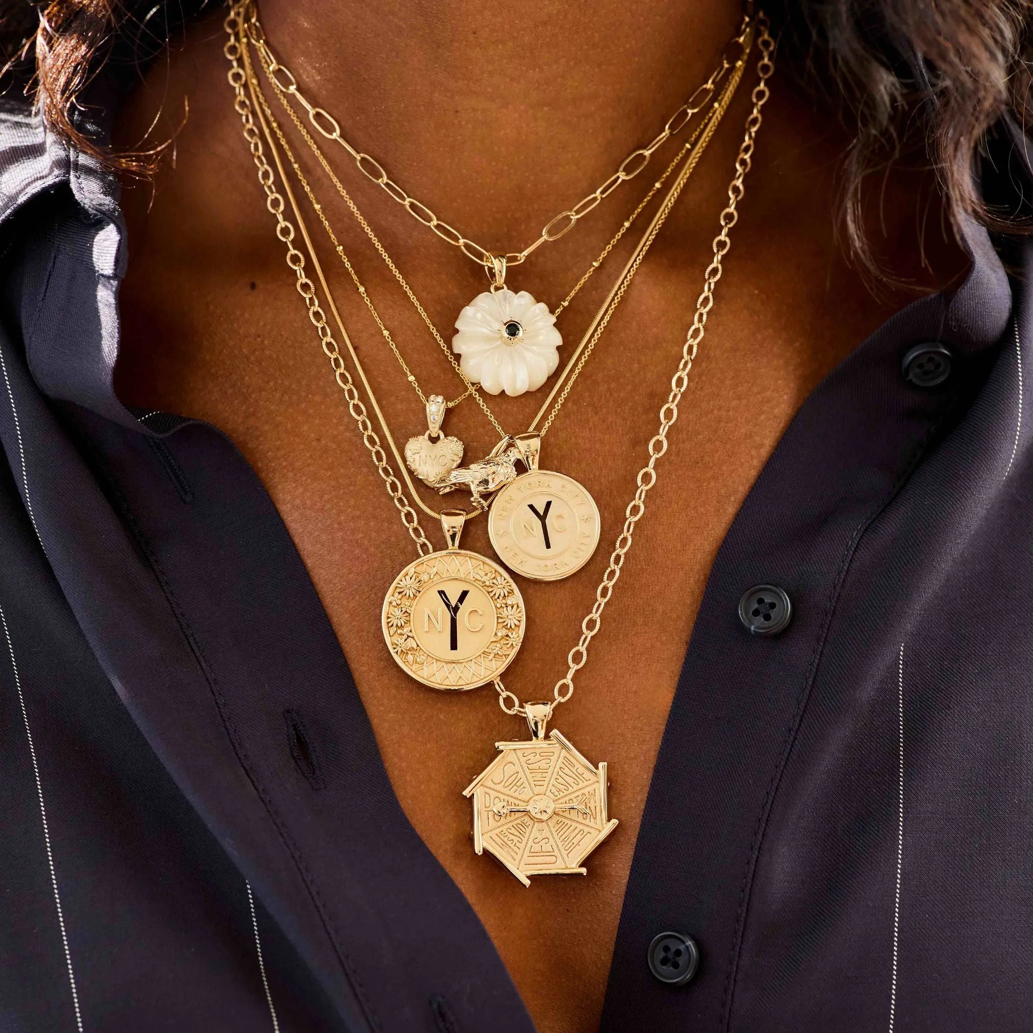 JW x Lewis Miller NYC Heart Pendant in Solid Gold sold by Jane Win product image thumbnail 2