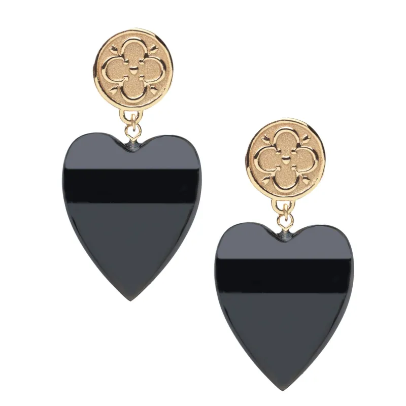 LOVE Carry Your Heart Earrings in Black Agate SALE sold by Jane Win