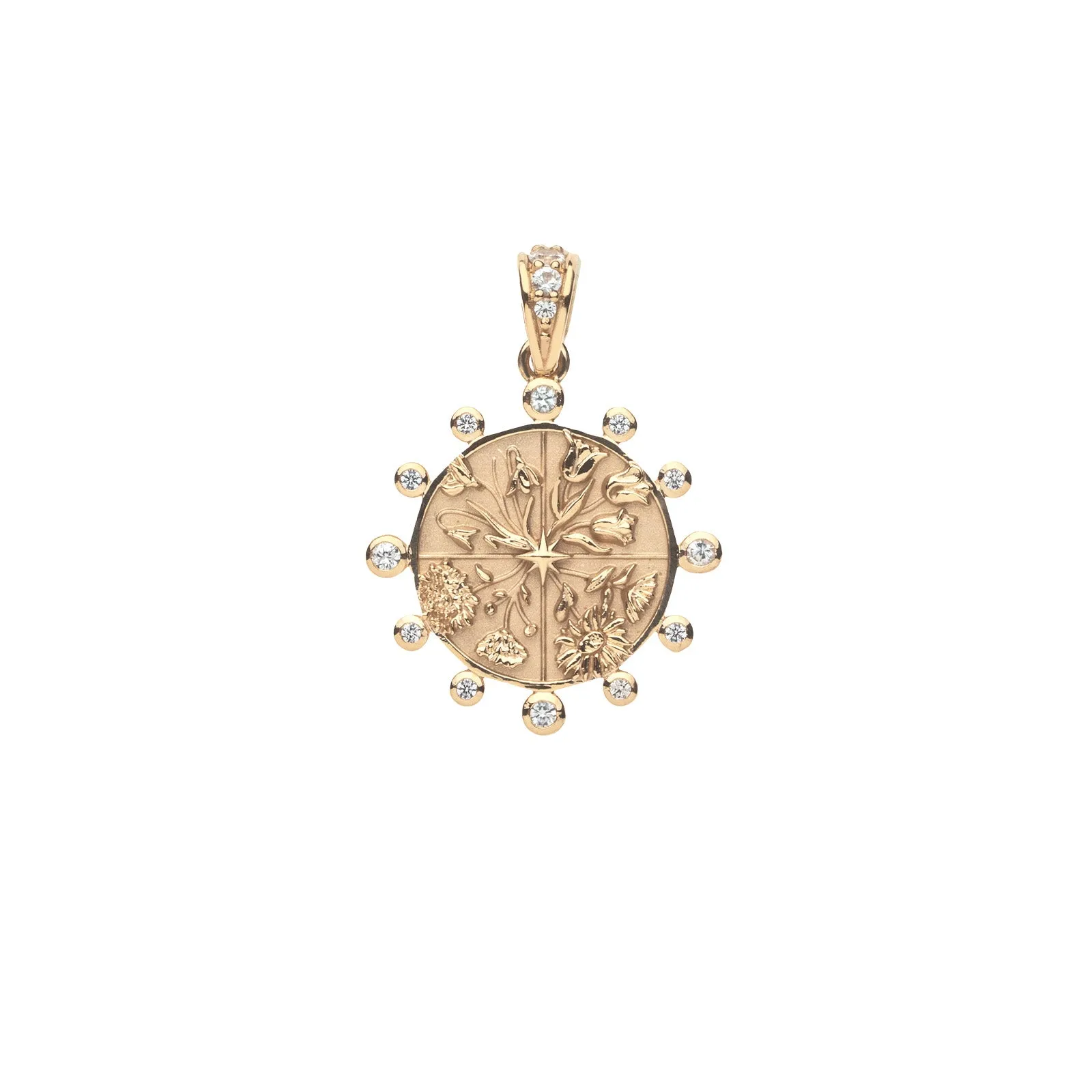 HOPE Petite Embellished Coin in Solid Gold sold by Jane Win