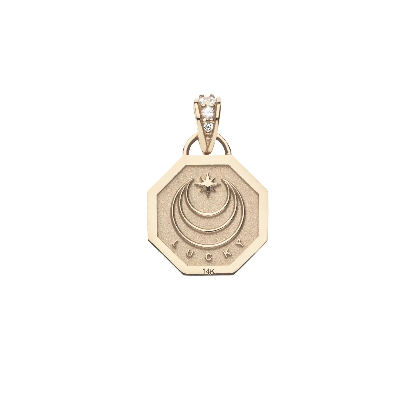 LUCKY Petite Embellished Coin in Solid Gold sold by Jane Win product image thumbnail 2