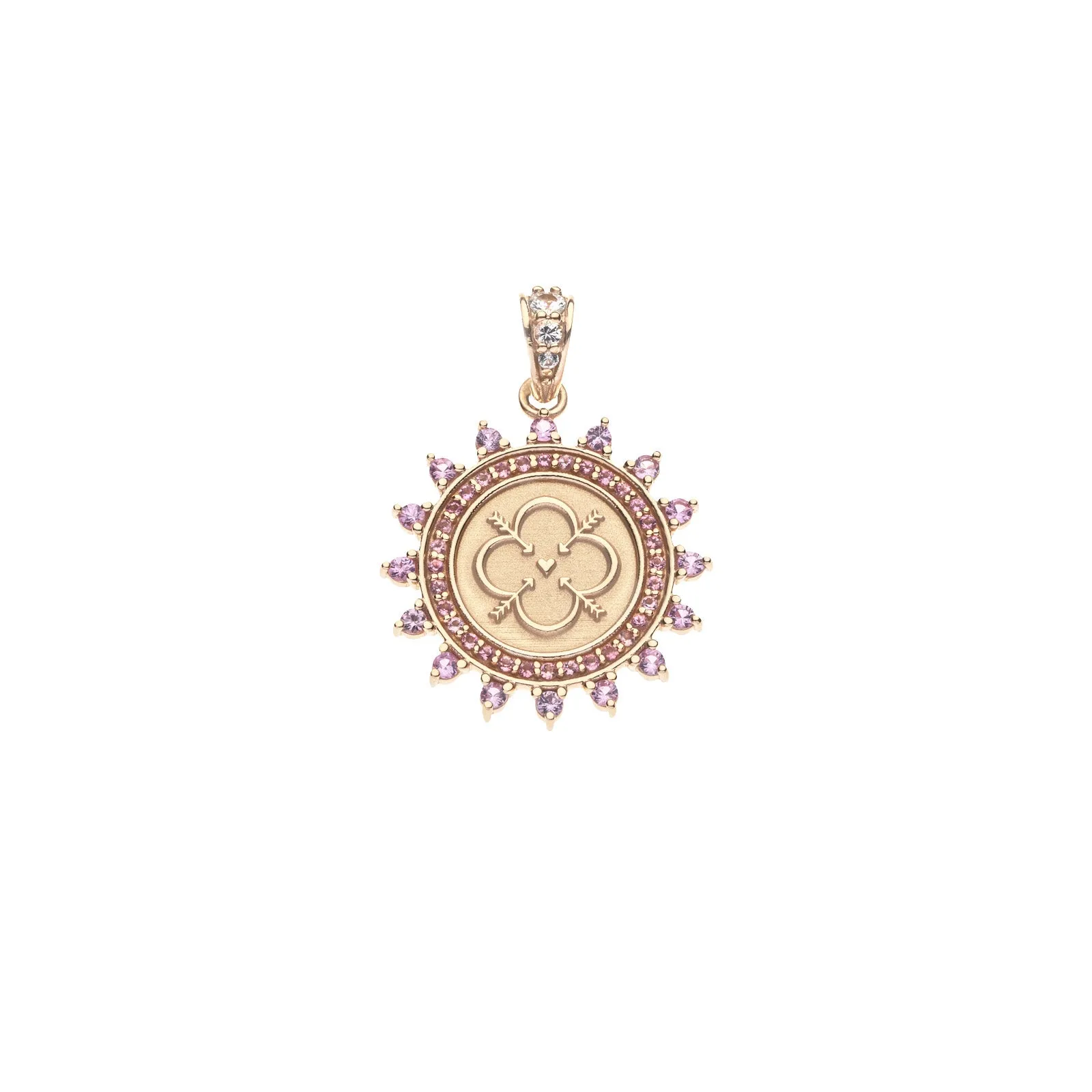 LOVE Petite Embellished Coin in Solid Gold sold by Jane Win