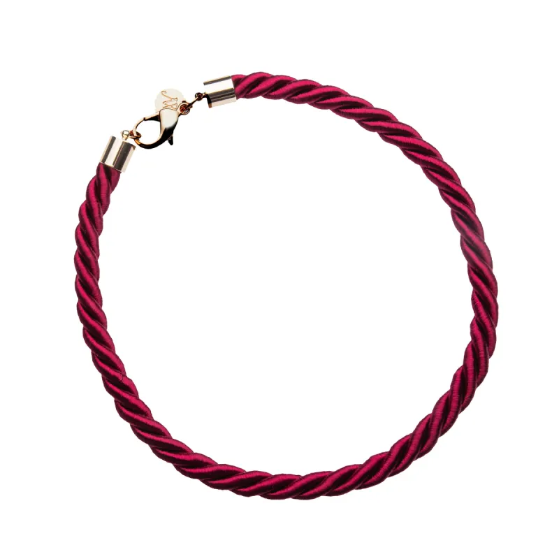 Twisted Rope Necklace in Burgundy SALE sold by Jane Win