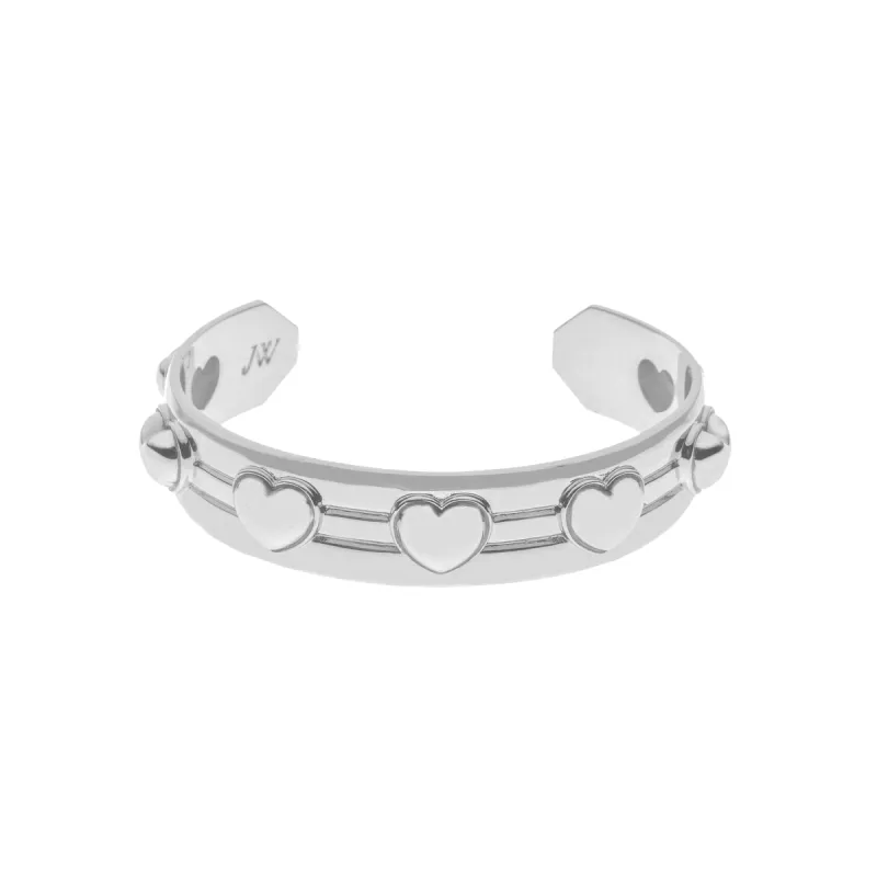 LOVE Set In Stone Heart Cuff in Silver sold by Jane Win