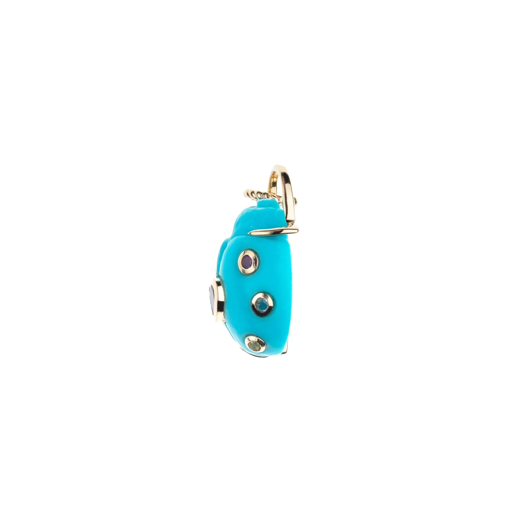 LUCKY Turquoise Ladybug Pendant in Solid Gold sold by Jane Win product image thumbnail 2