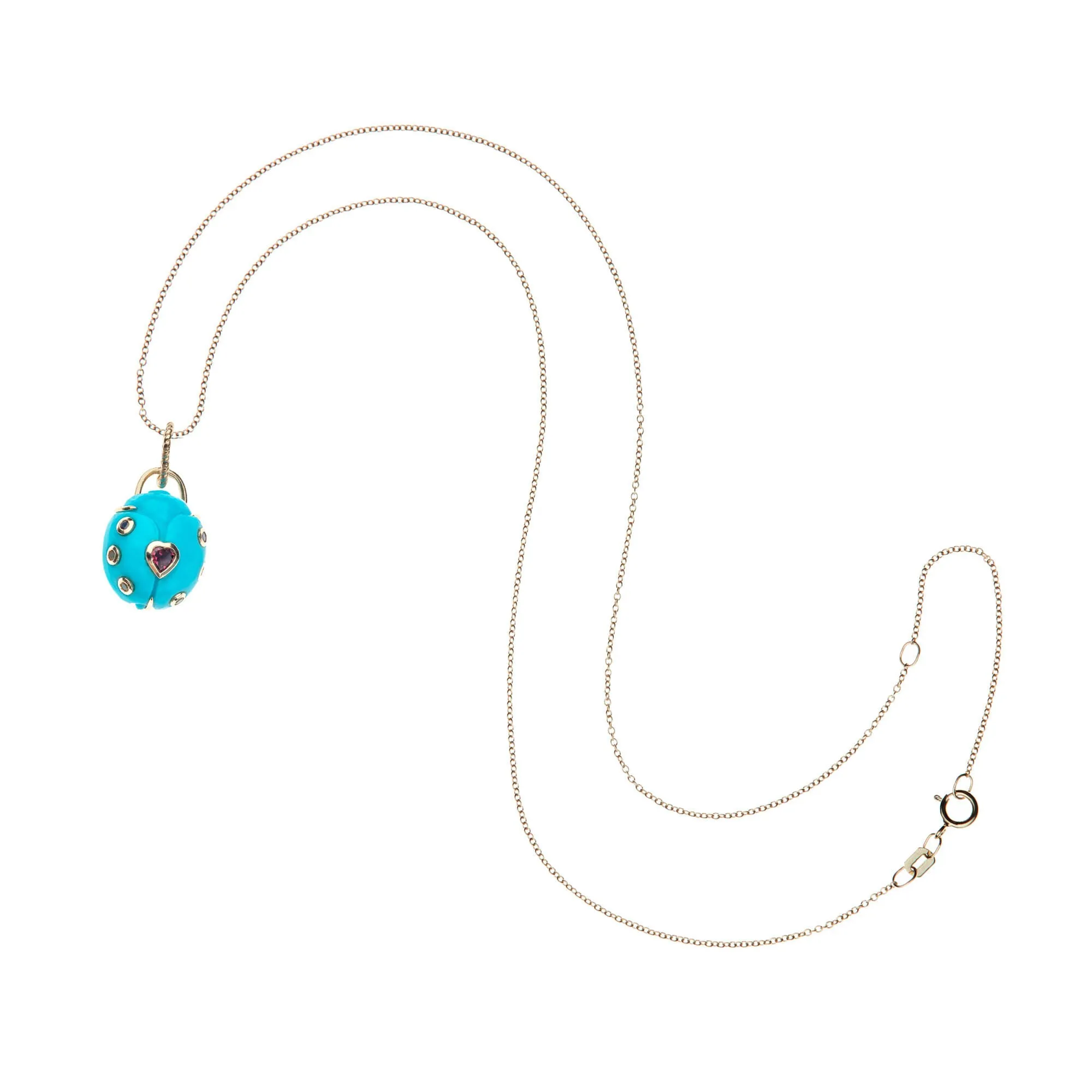 LUCKY Turquoise Ladybug Pendant in Solid Gold sold by Jane Win product image thumbnail 4