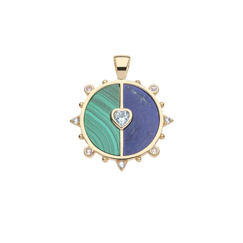 All of My Heart LOVE Pendant in Malachite and Lapis SALE sold by Jane Win