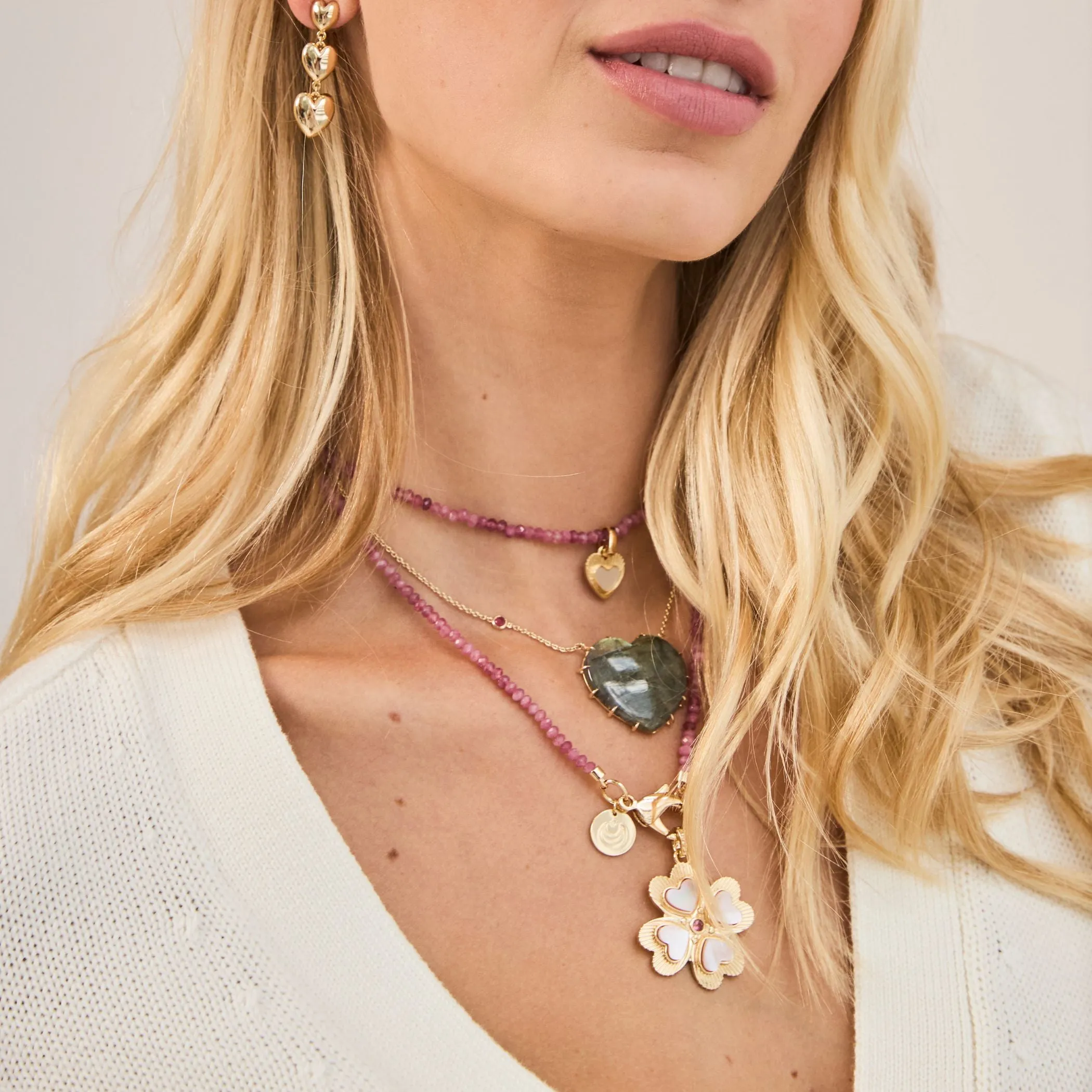 LUCKY in Love Clover Pendant with Pink Shell sold by Jane Win product image thumbnail 3