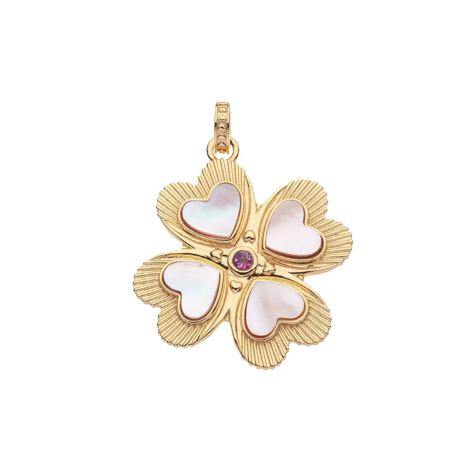 LUCKY in Love Clover Pendant with Pink Shell sold by Jane Win
