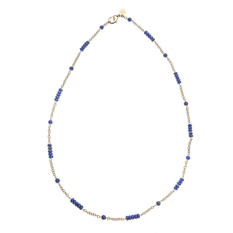 Jewel Box Carved Lapis Station Necklace sold by Jane Win