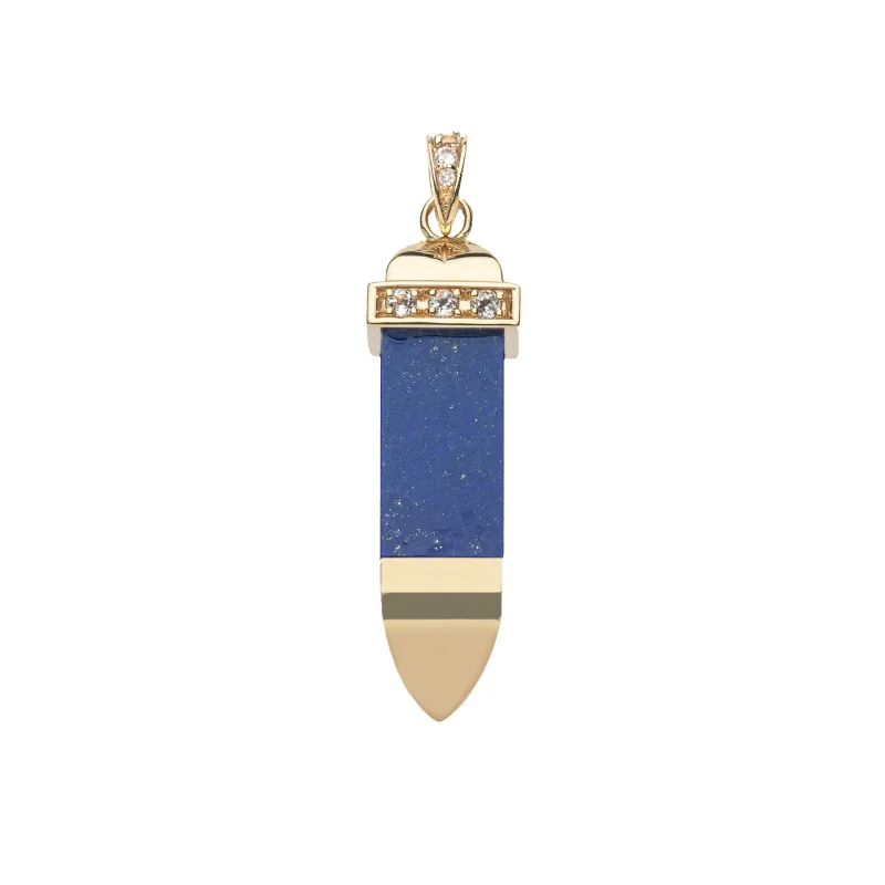 STRONG Lapis Carved Sun Ray Pendant sold by Jane Win