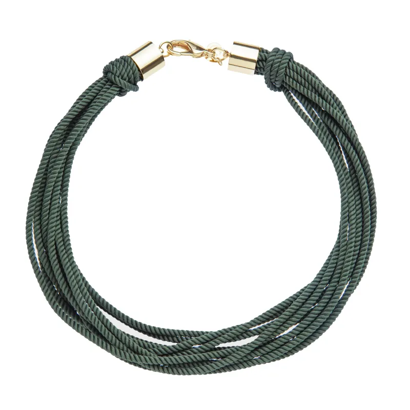 In a Twist Rope Cord Necklace in Forest Green SALE sold by Jane Win