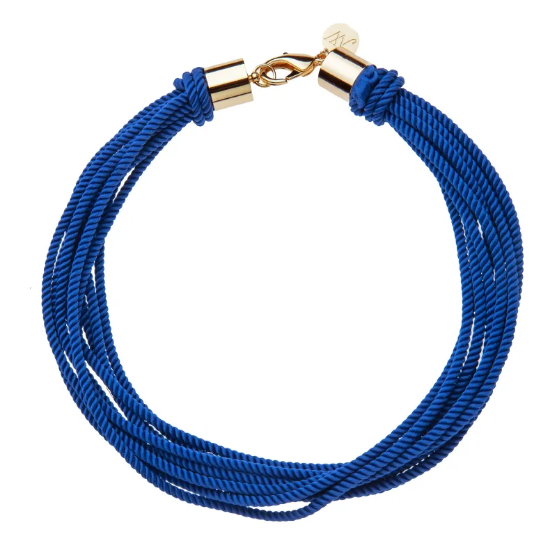 In a Twist Rope Cord Necklace in Blue sold by Jane Win