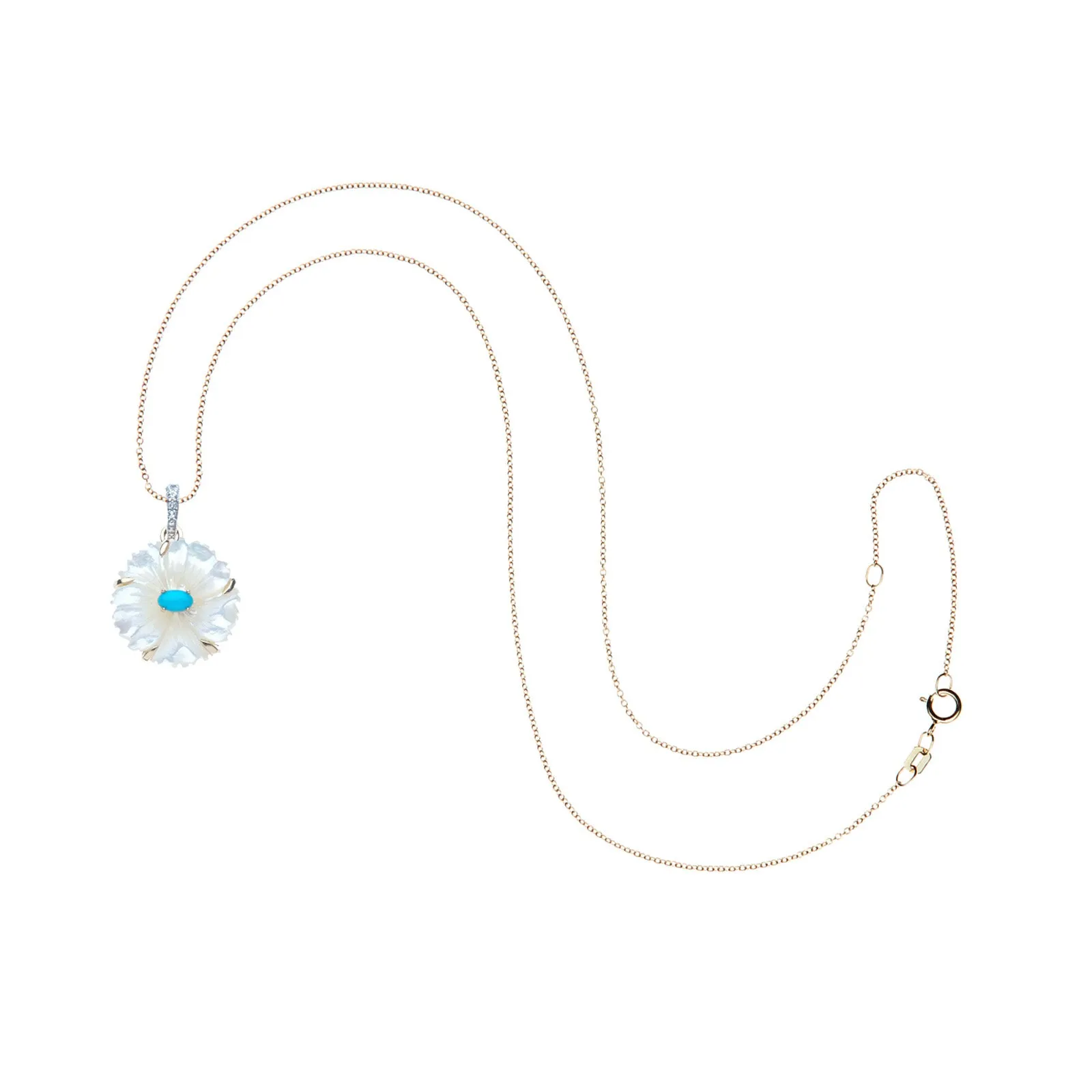 JOY Mother of Pearl Cherry Blossom Pendant in Solid Gold sold by Jane Win product image thumbnail 5