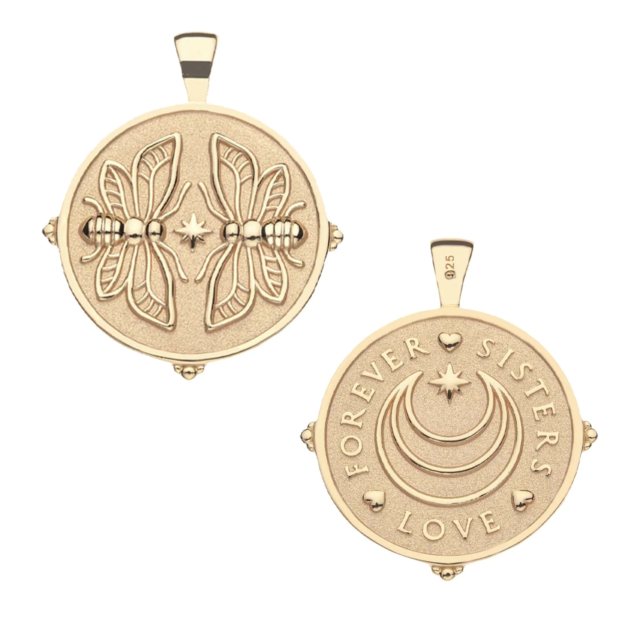 SISTERS Forever JW Original Pendant Coin in Solid Gold sold by Jane Win product image thumbnail 2