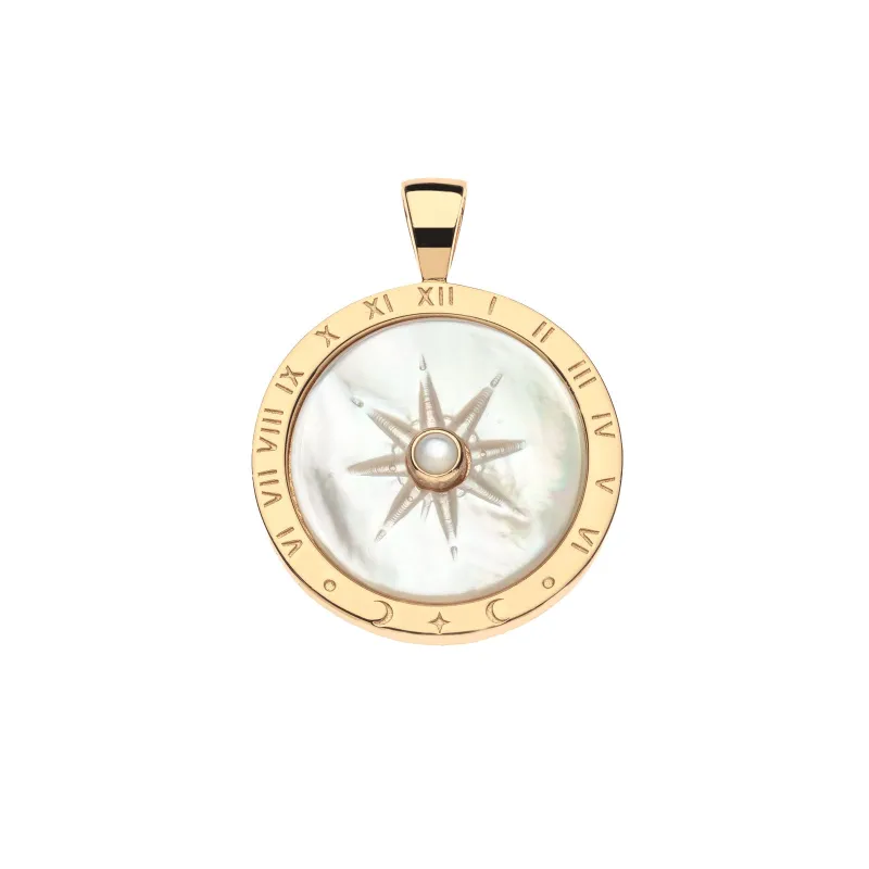FOREVER Sundial Carved Mother of Pearl Pendant sold by Jane Win
