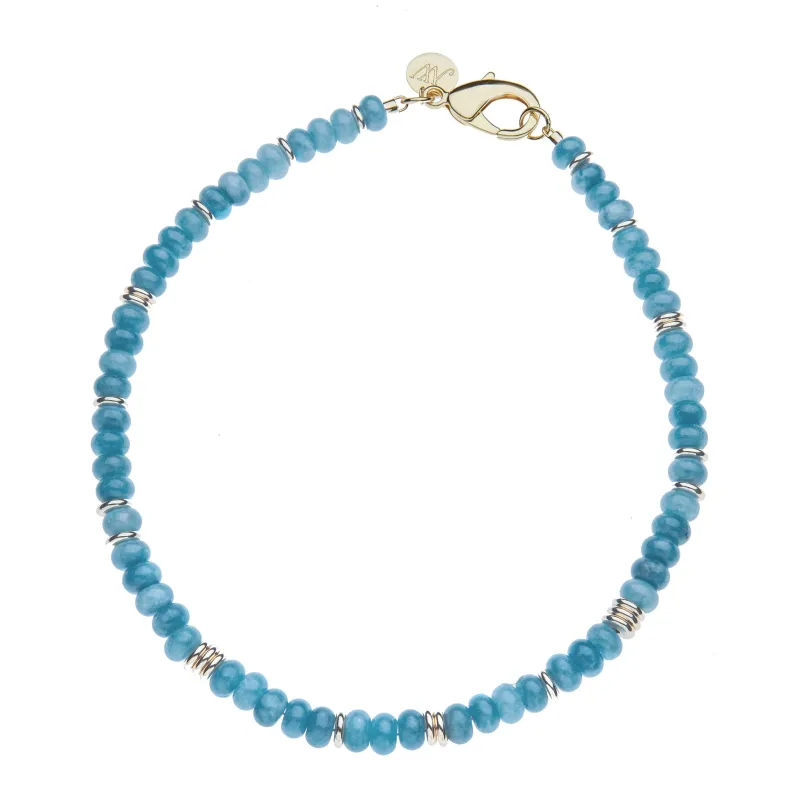Gumdrop Beaded Necklace in Aqua sold by Jane Win