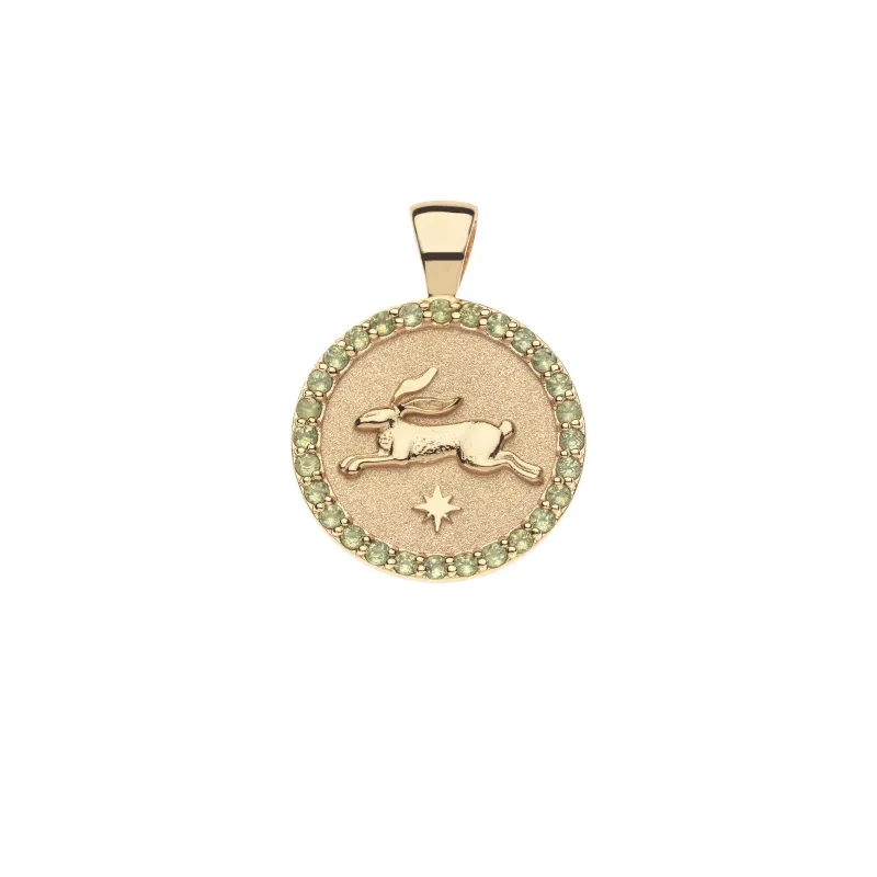 LUCKY Rabbit JW Small Embellished Pendant Coin sold by Jane Win