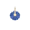 JOY Lapis Carved Daisy Pendant in Solid Gold sold by Jane Win