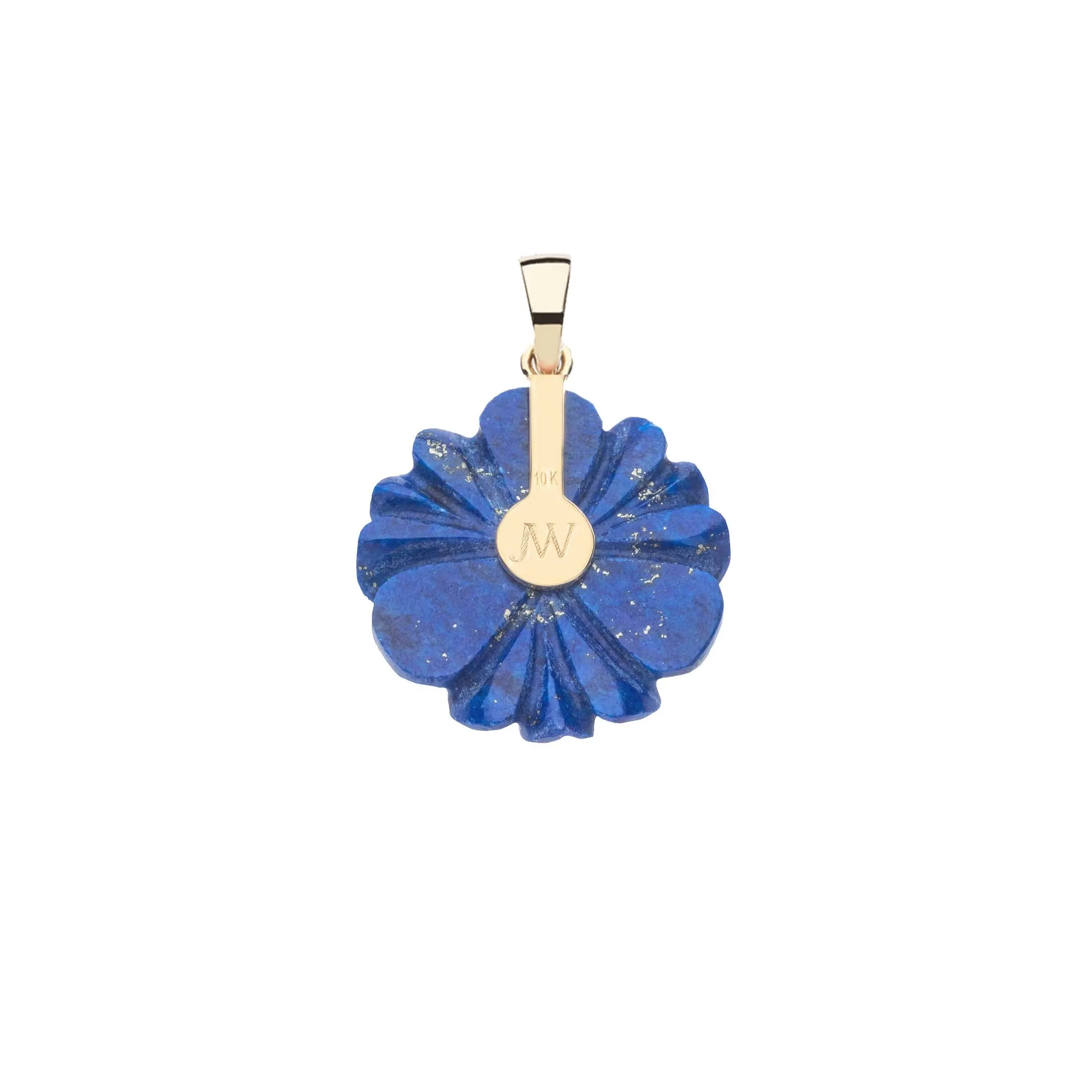 JOY Lapis Carved Daisy Pendant in Solid Gold sold by Jane Win product image thumbnail 2