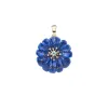 JOY Lapis Carved Daisy Pendant in Solid Gold sold by Jane Win