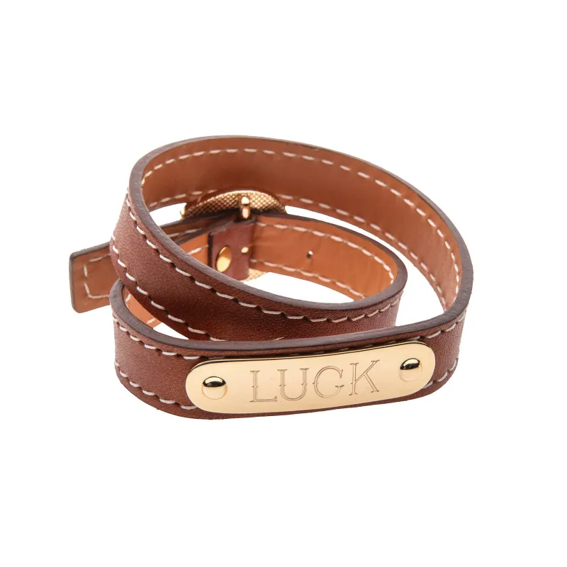 LUCKY Engravable Leather Cuff sold by Jane Win