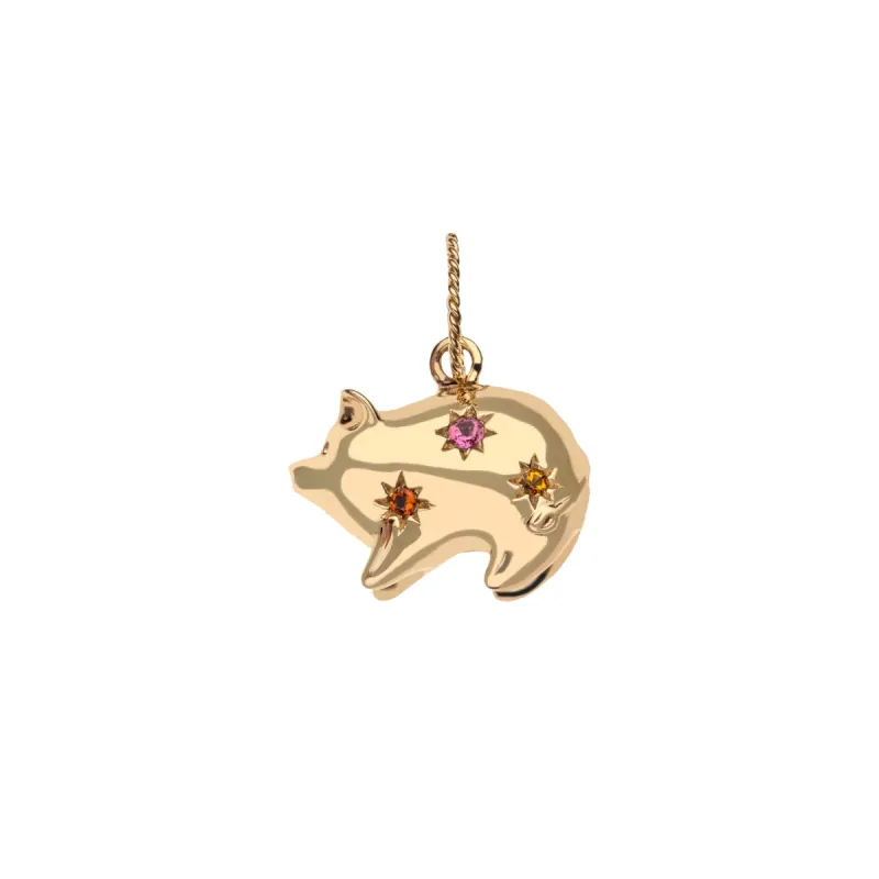 LUCKY Wishful Pig Pendant in Solid Gold sold by Jane Win