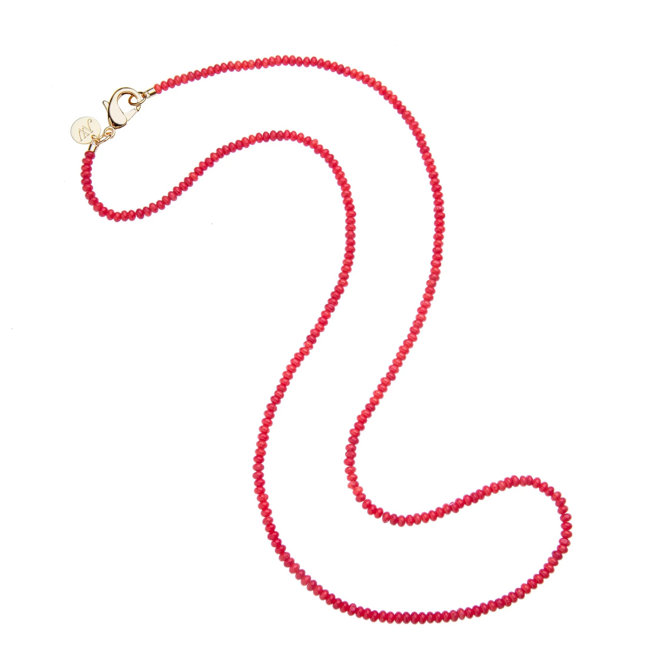 Double Wrap Beaded Necklace in Carmine Coral sold by Jane Win product image thumbnail 3