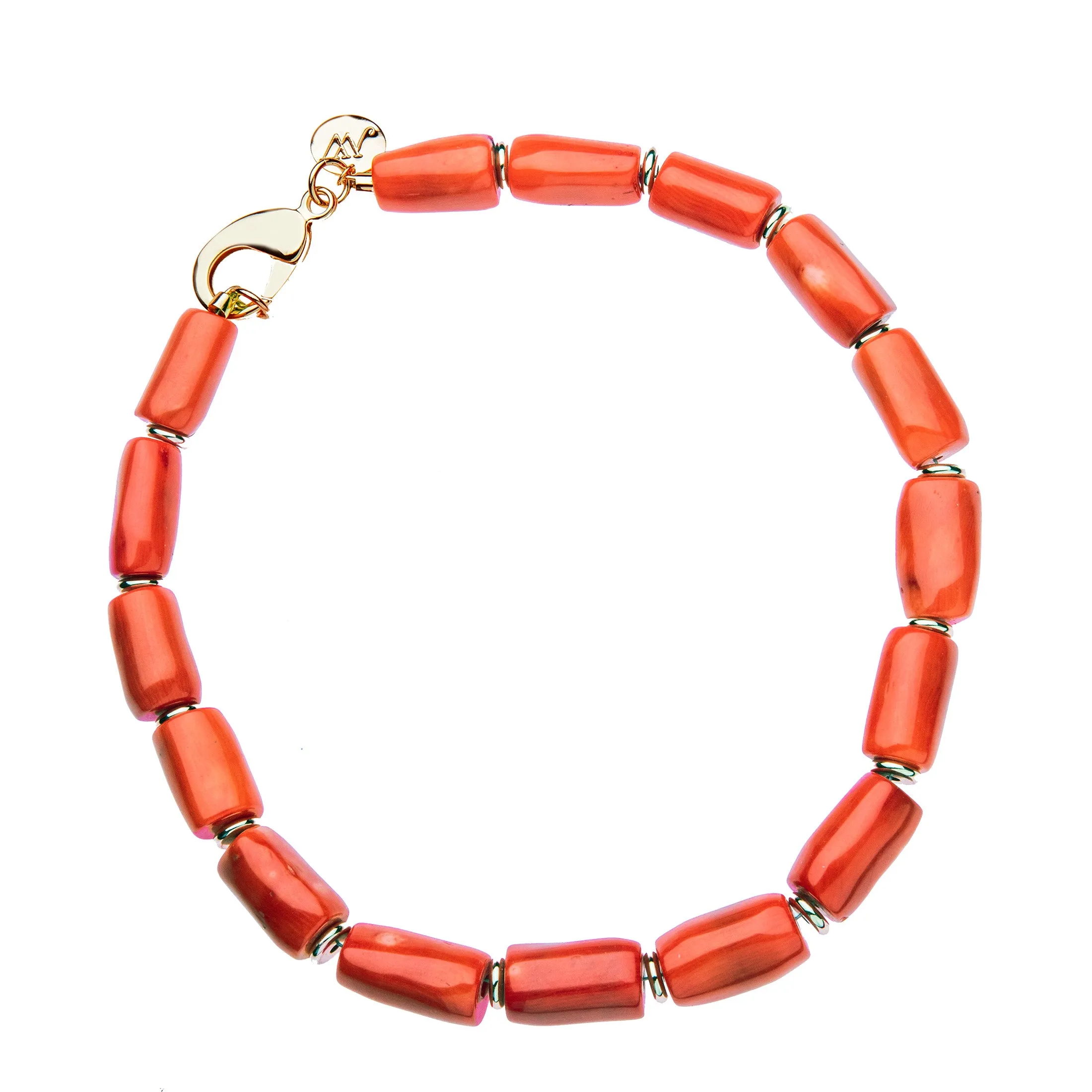Coral Beaded Tube Necklace SALE sold by Jane Win