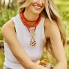 Coral Beaded Tube Necklace SALE sold by Jane Win