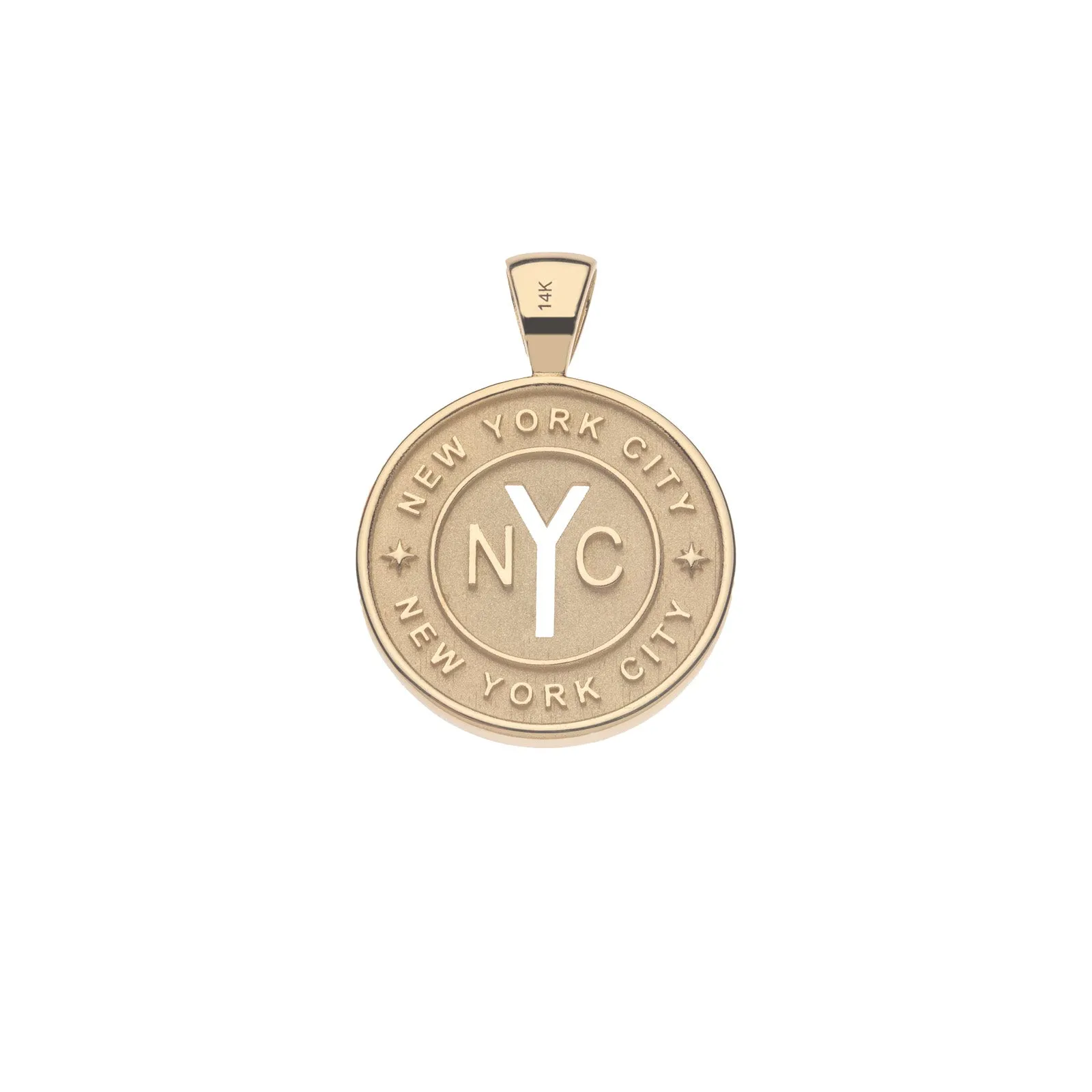 JW NYC Small Pendant Coin in 14k Gold sold by Jane Win product image thumbnail 2