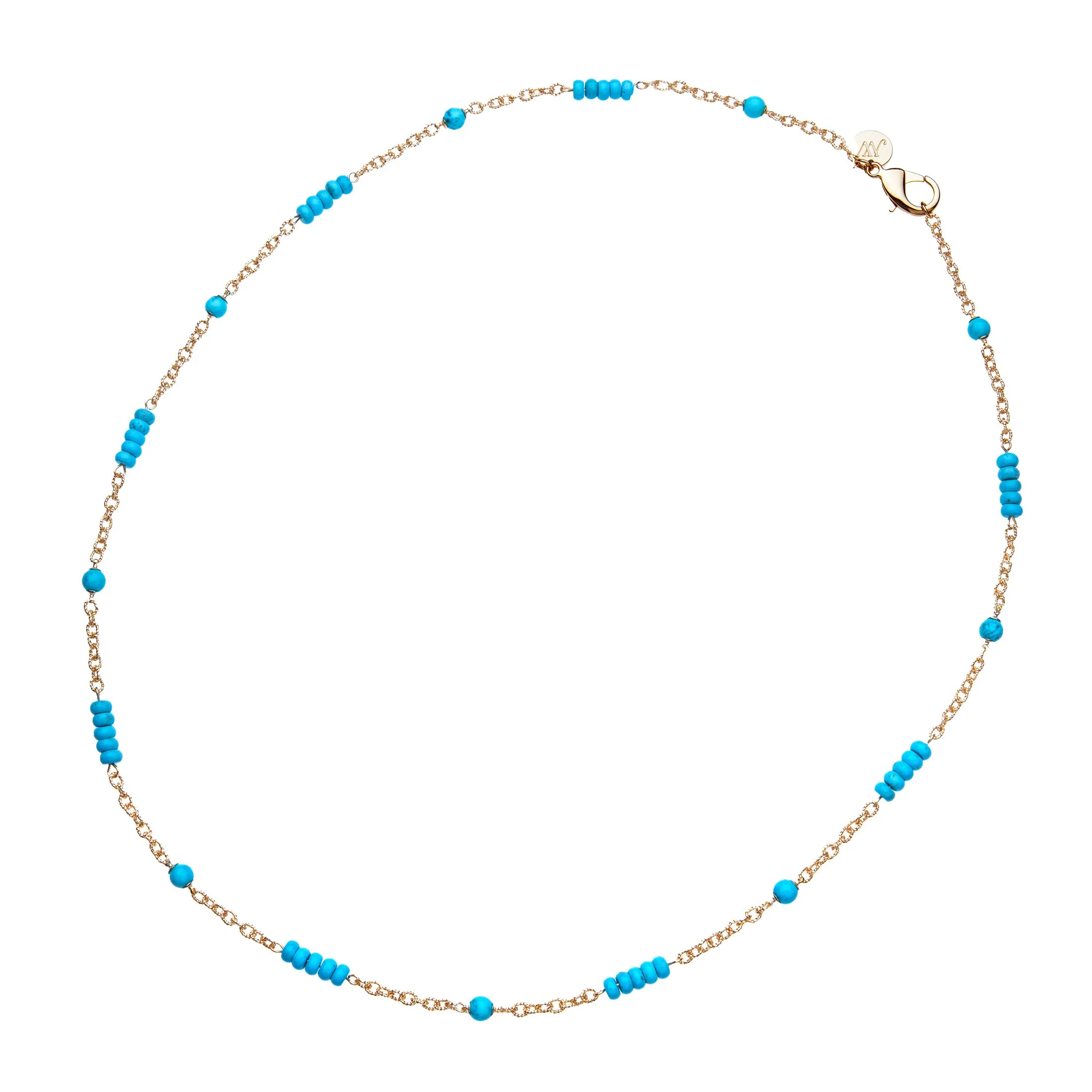 Jewel Box Carved Turquoise Station Necklace sold by Jane Win