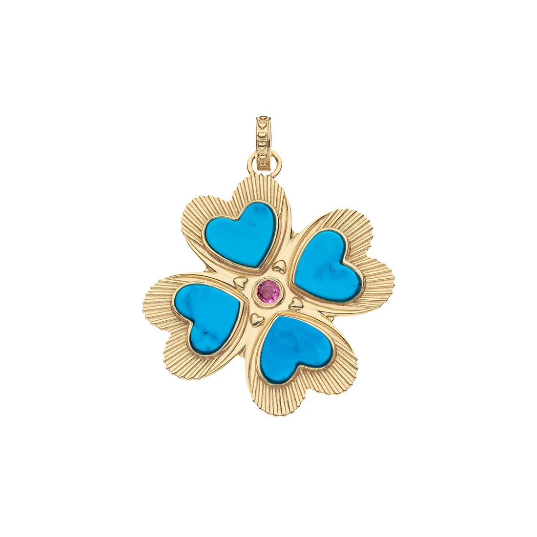 LUCKY in Love Clover Pendant with Turquoise sold by Jane Win