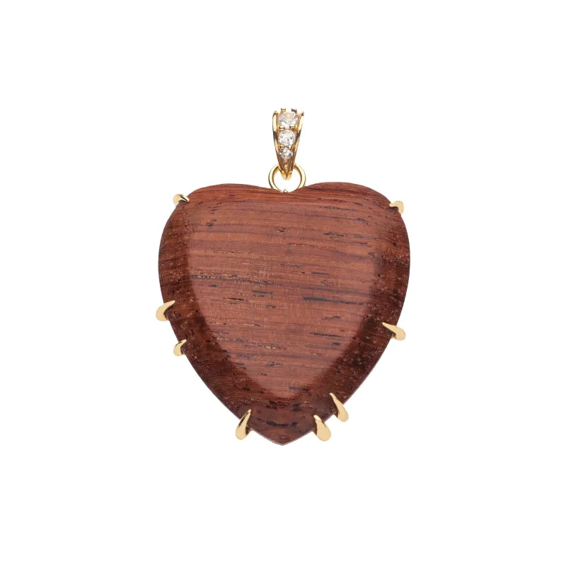 Carved with LOVE Wood Heart Pendant made by Jane Win