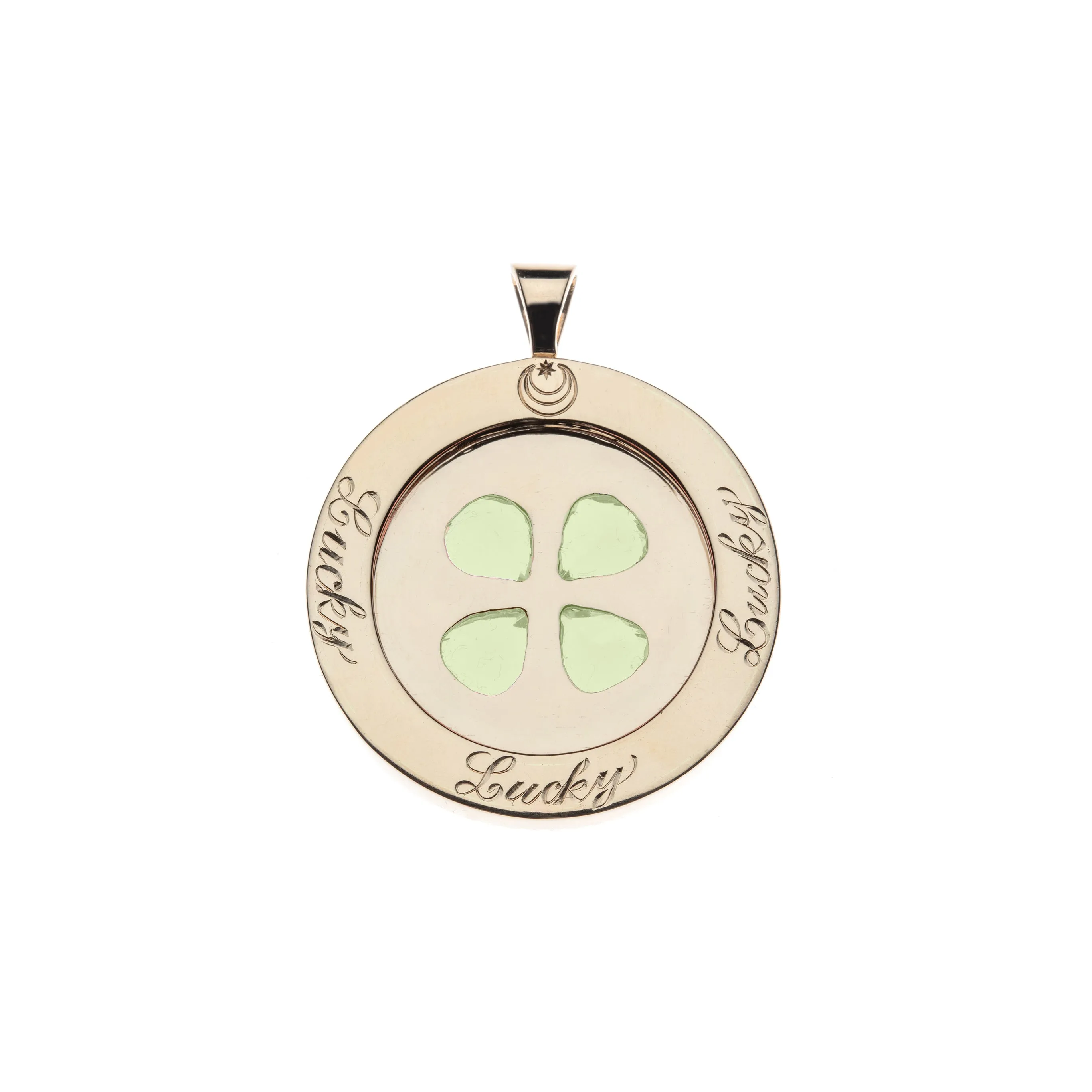 LUCKY 14k Peridot Coin Pendant sold by Jane Win product image thumbnail 2