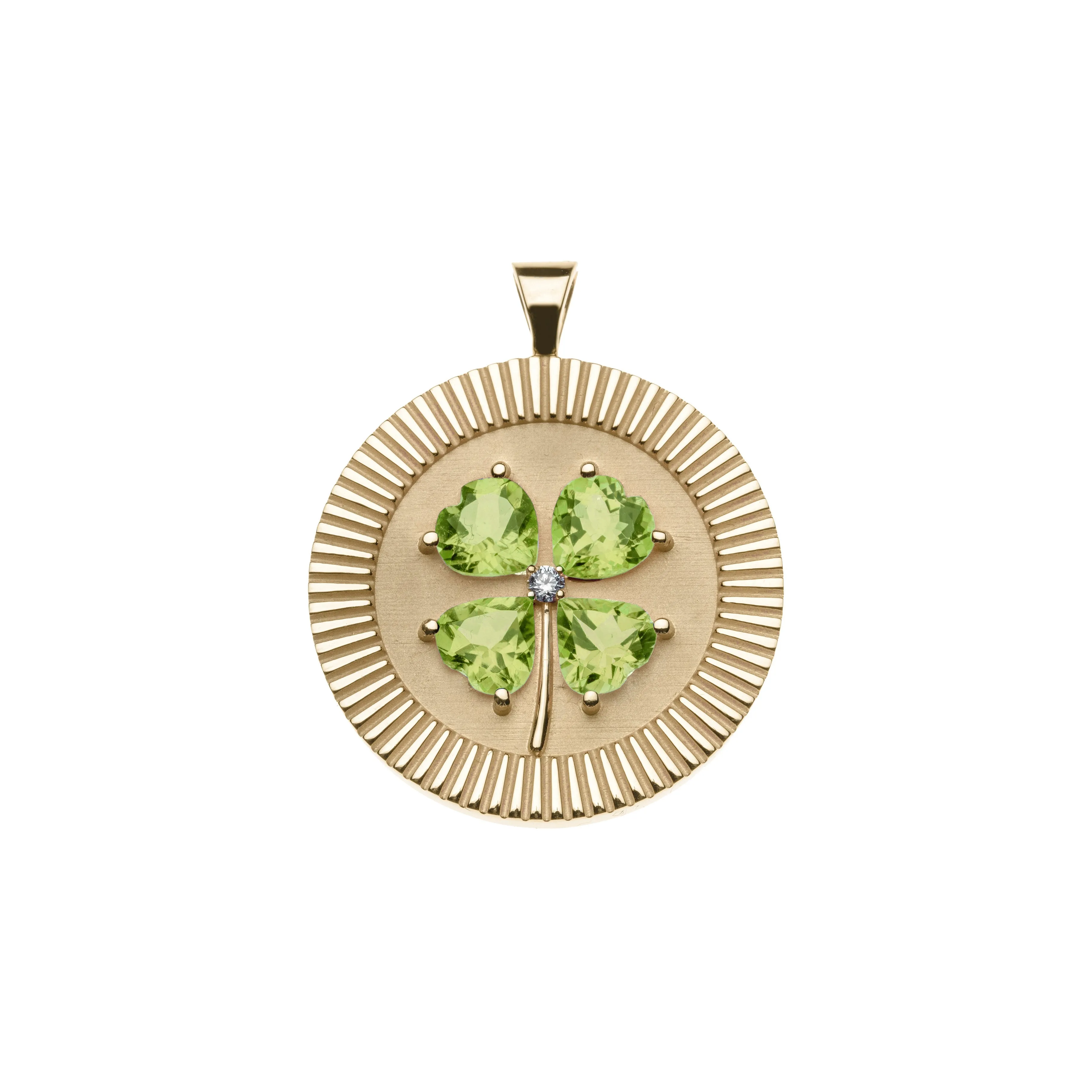 LUCKY 14k Peridot Coin Pendant sold by Jane Win
