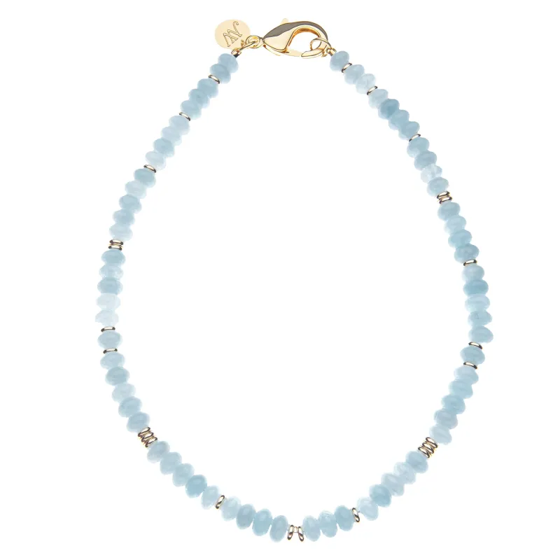 Gumdrop Beaded Necklace in Sky Blue Jade sold by Jane Win