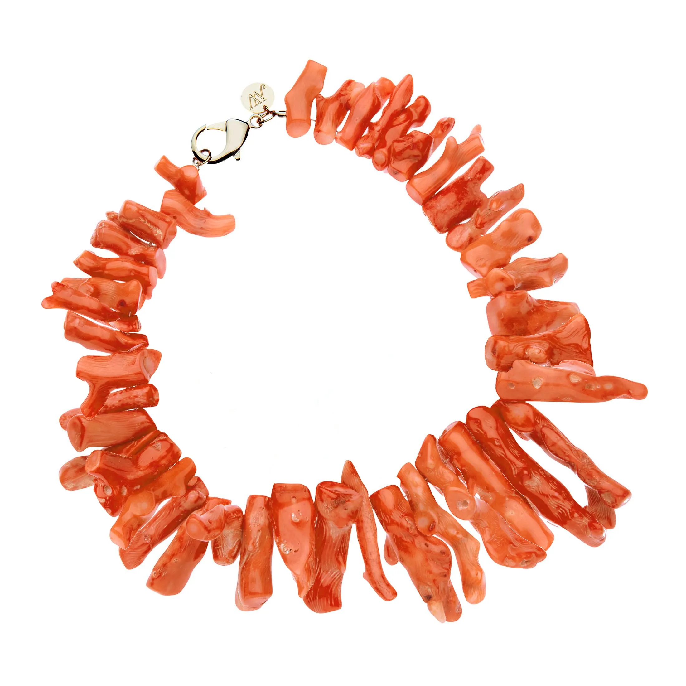 Coral Statement Collar Necklace sold by Jane Win