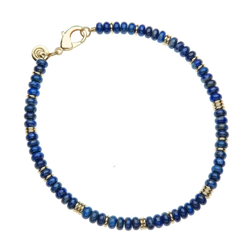 Gumdrop Beaded Necklace in Lapis sold by Jane Win