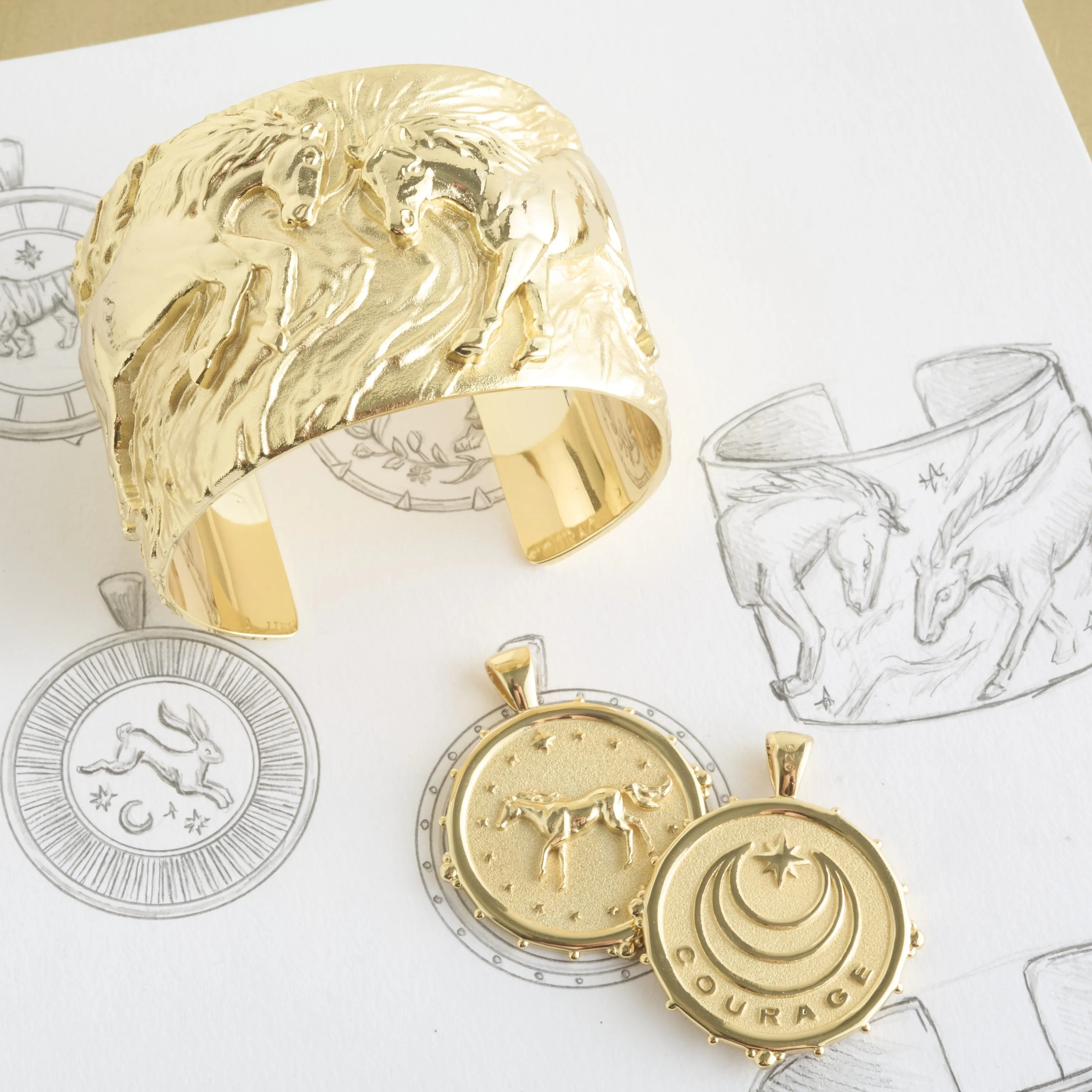 COURAGE Horse Cuff sold by Jane Win product image thumbnail 3