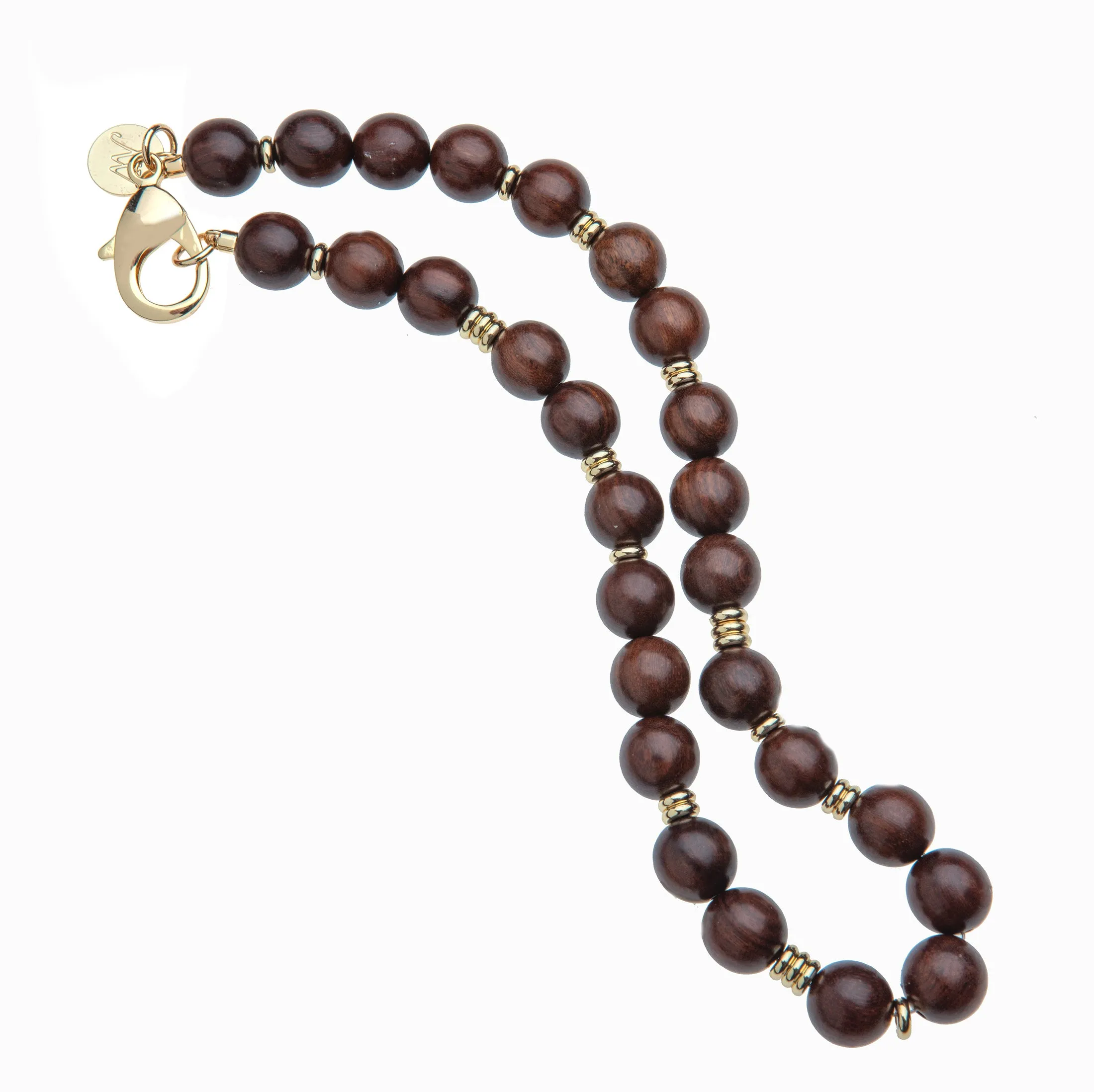 Wood and Gold Beaded Necklace sold by Jane Win product image thumbnail 4