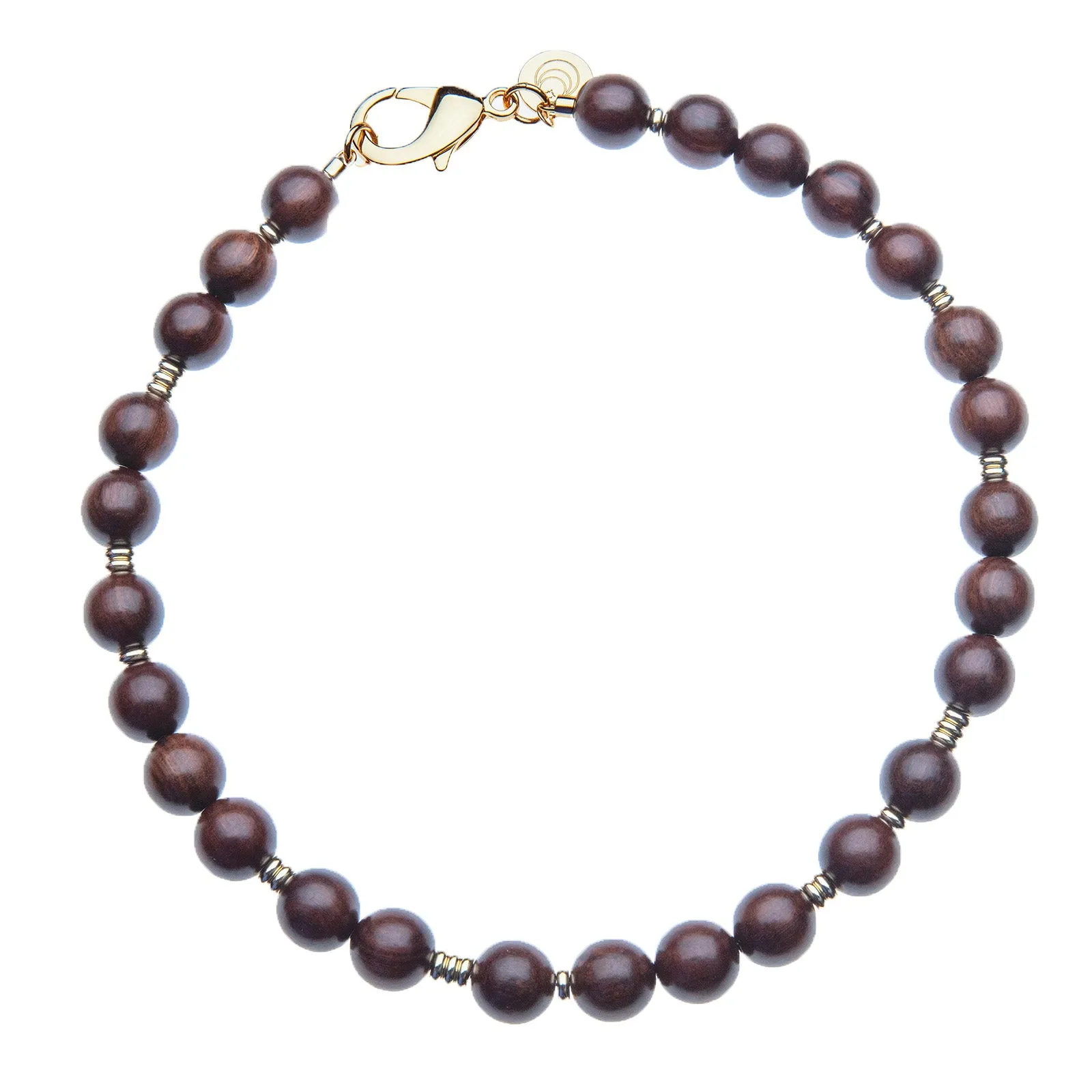 Wood and Gold Beaded Necklace sold by Jane Win