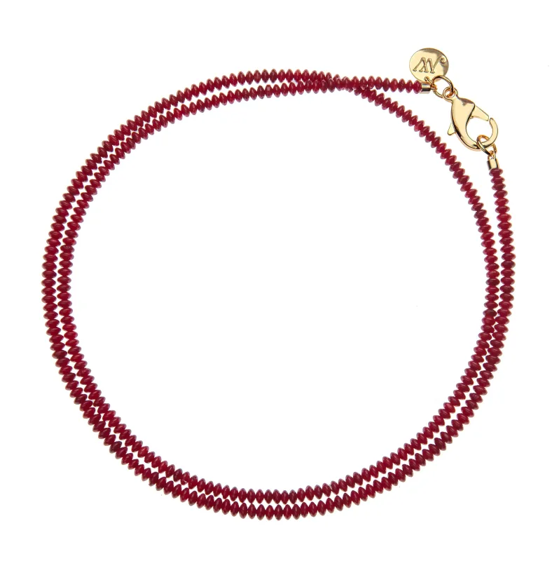 Double Wrap Beaded Necklace in Crimson Coral sold by Jane Win