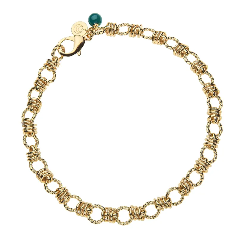 Rings of Gold Chain with Malachite Bead sold by Jane Win