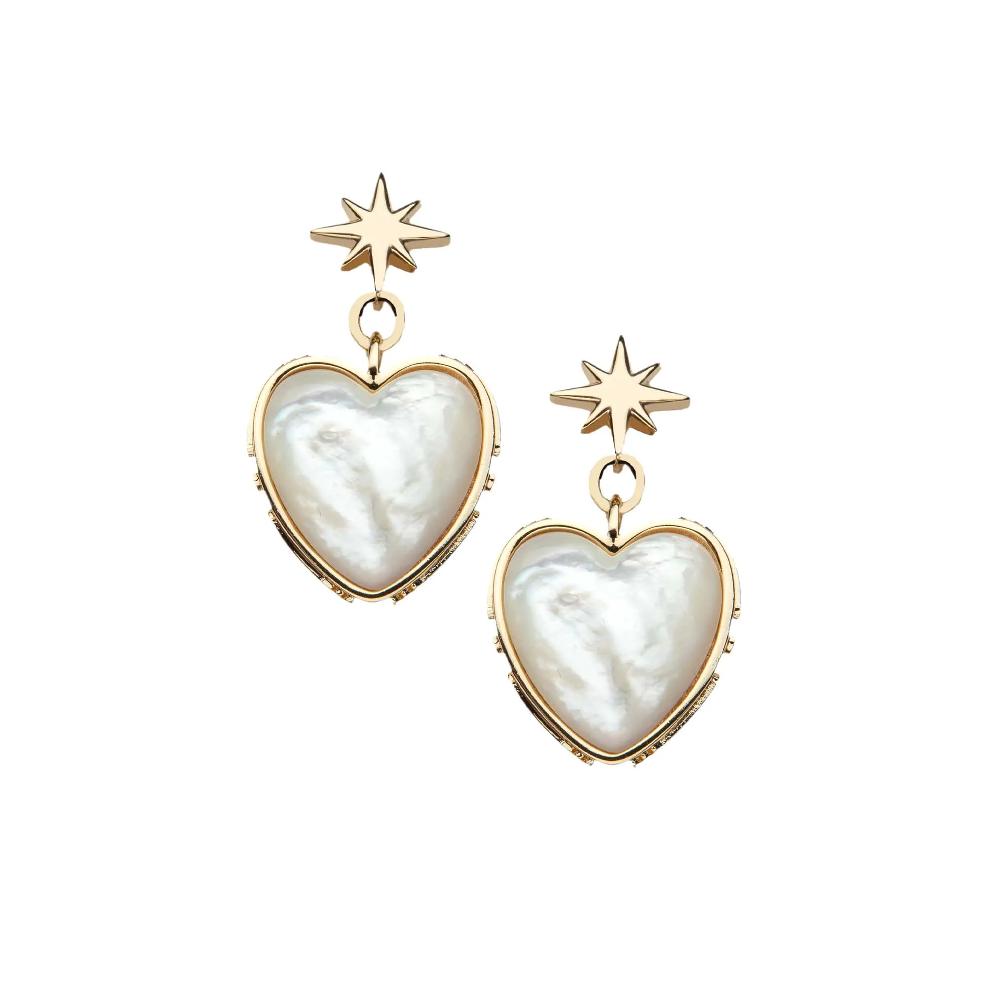 LOVE From the Heart Earrings in Mother of Pearl sold by Jane Win