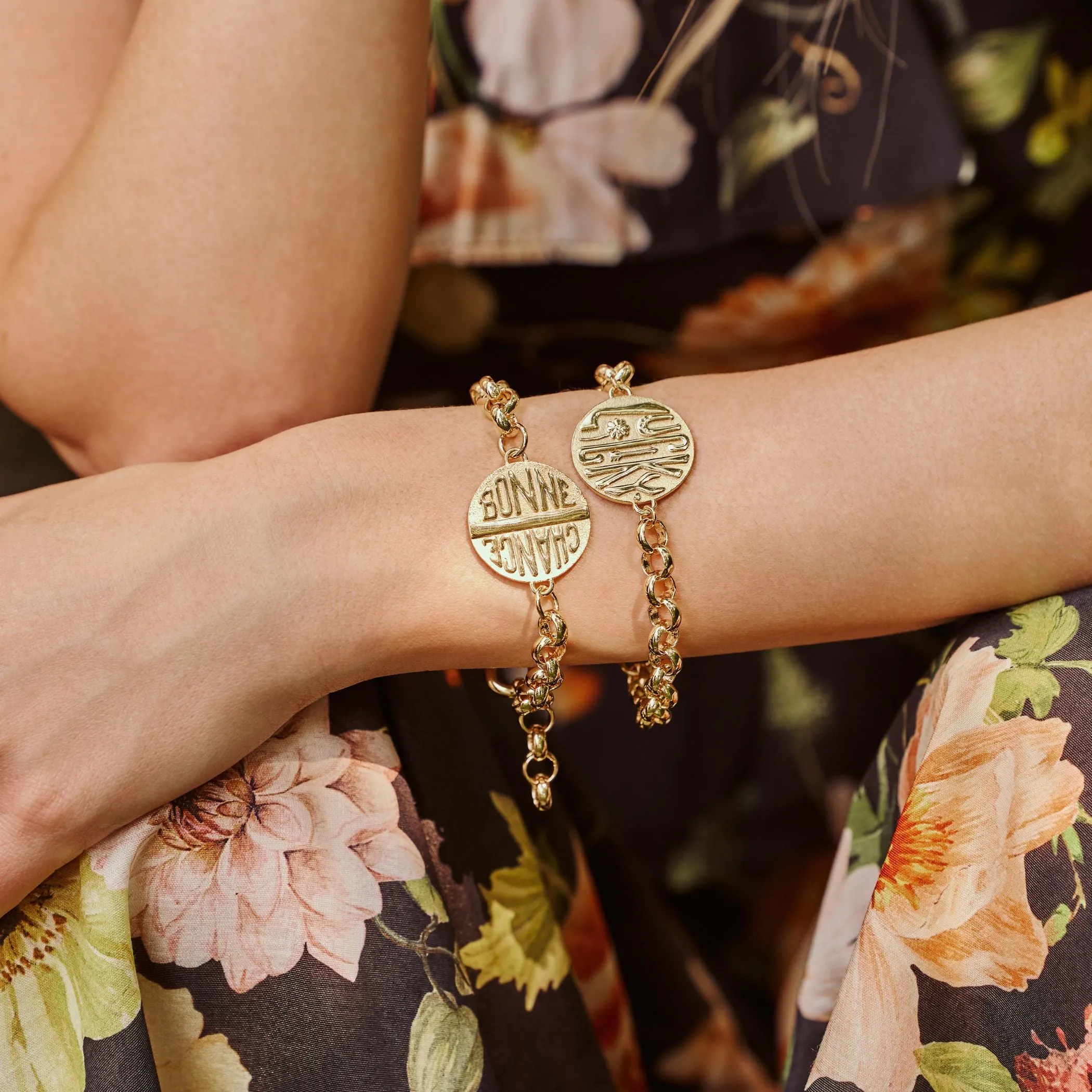 LUCKY Bonne Chance Disk Bracelet sold by Jane Win product image thumbnail 3