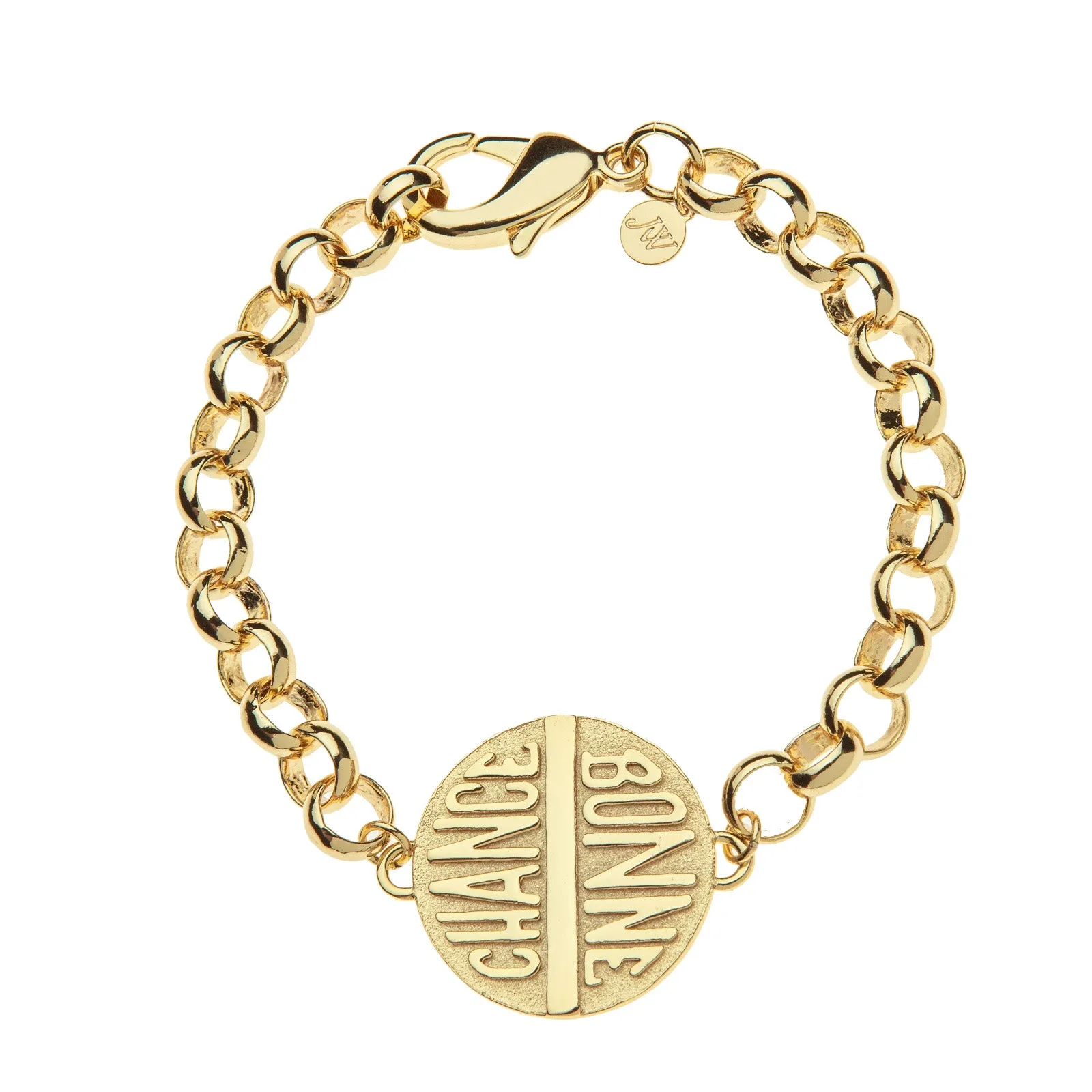 LUCKY Bonne Chance Disk Bracelet sold by Jane Win