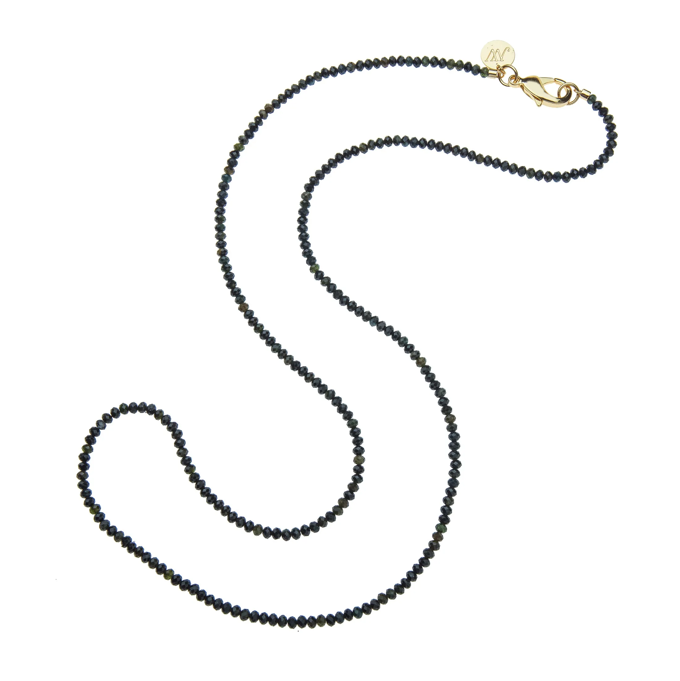 Double Wrap Diamond Cut Beaded Necklace in Black Agate sold by Jane Win product image thumbnail 4
