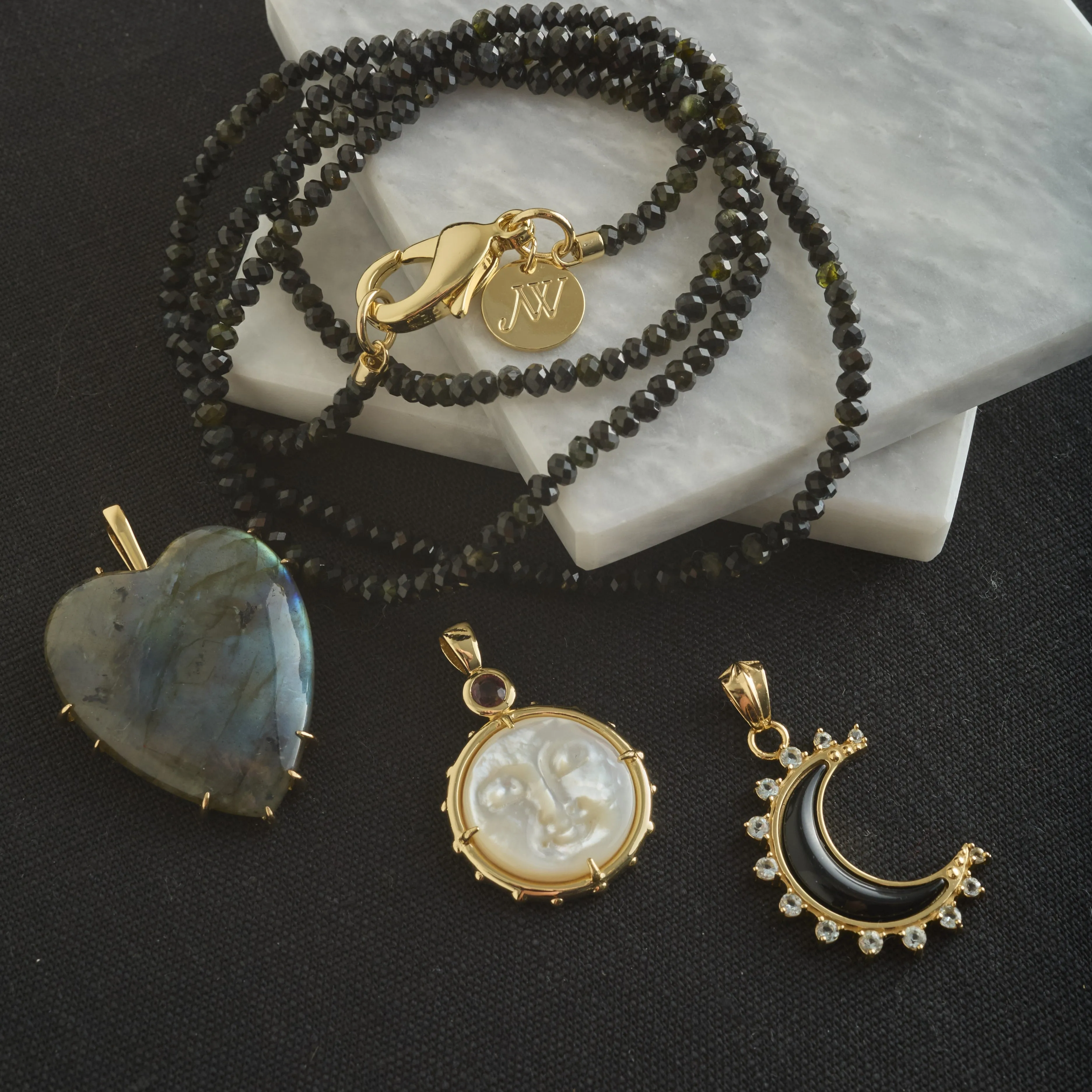 FOREVER Nightfall Onyx Crescent Moon Pendant sold by Jane Win product image thumbnail 5