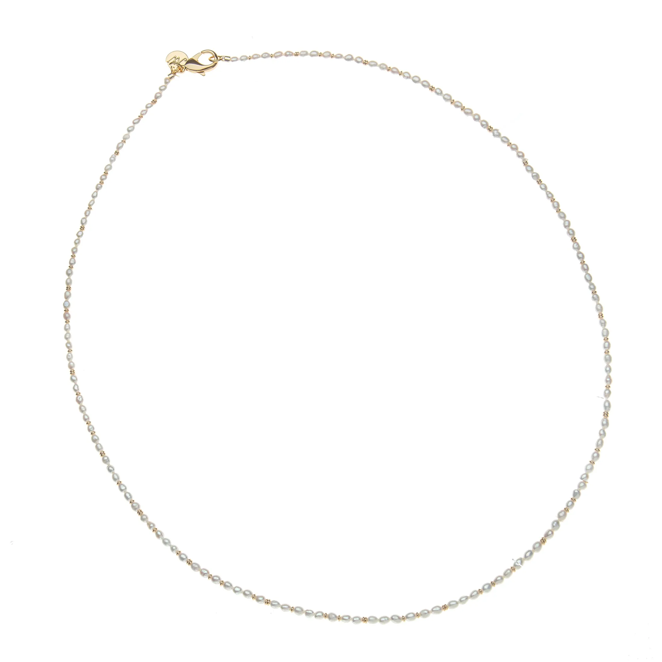 Double Wrap Rice Pearl Necklace in Gold and White Mix sold by Jane Win product image thumbnail 3