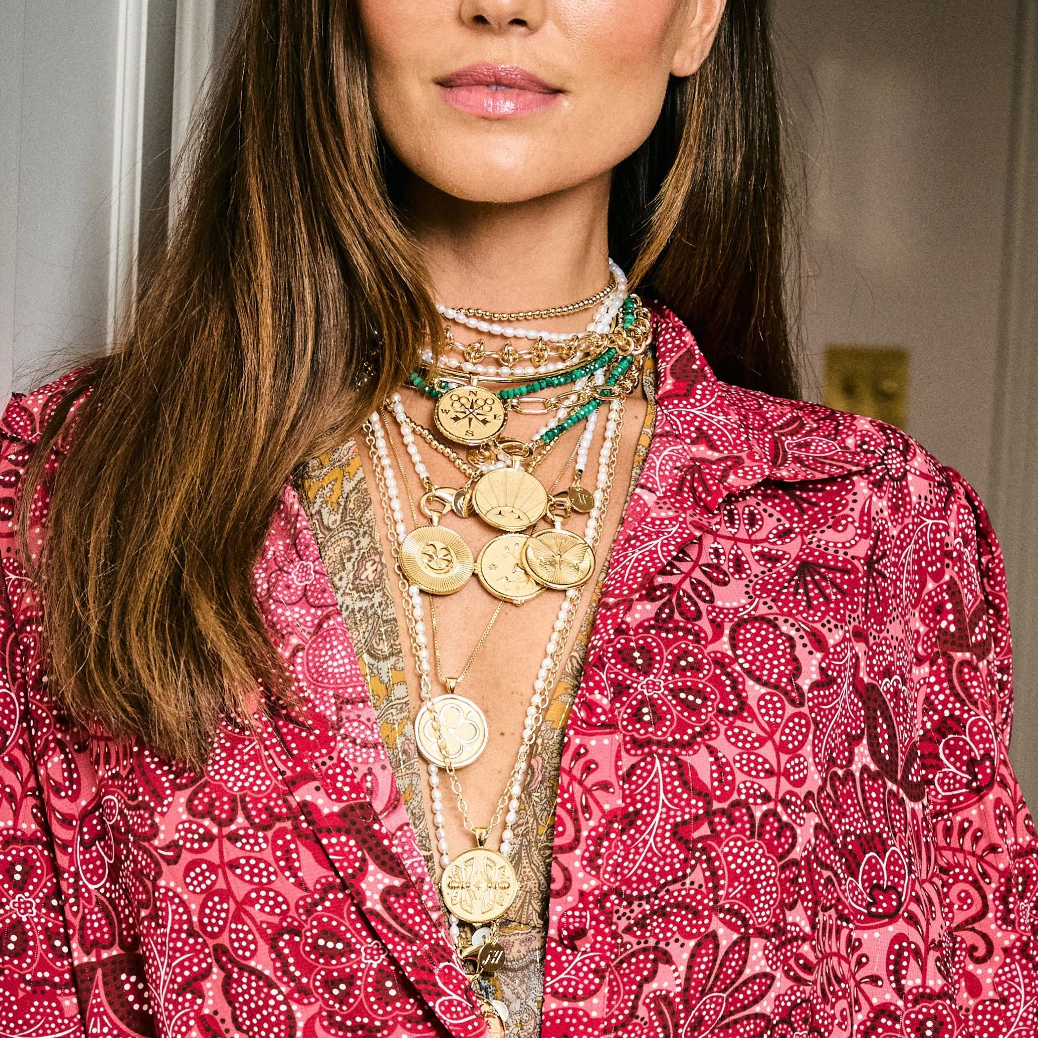 Double Wrap Rice Pearl Necklace in Gold and White Mix sold by Jane Win product image thumbnail 2